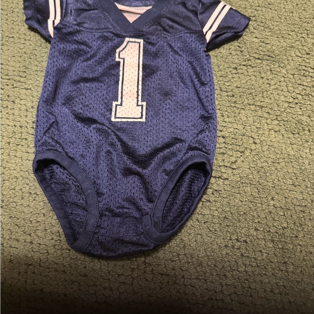 NFL Navy Blue Baby Bodysuit with Number